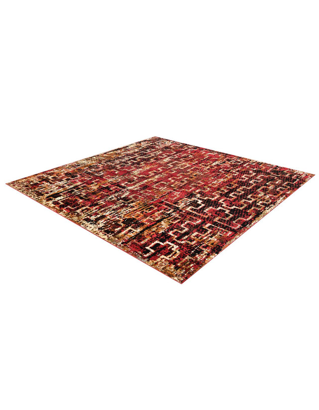 Burgundy 7' 10 x 7' 10 Saturn Square Area Rug Stain Resistant Easy Clean Classic Vintage Design Durable Carpet for Affordable Home Interiors for Sale at Rug Engine