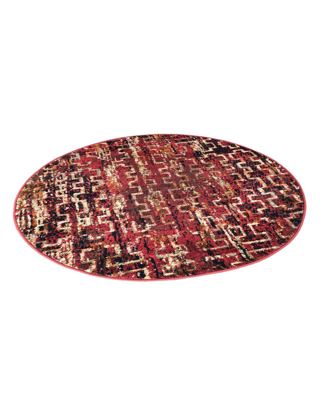 Burgundy 3' 1 x 3' 1 Saturn Round Area Rug Stain Resistant Easy Clean Classic Vintage Design Durable Carpet for Affordable Home Interiors for Sale at Rug Engine