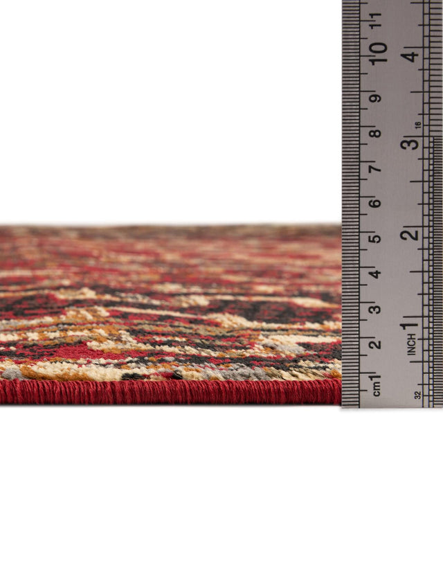 Burgundy 3' 1 x 3' 1 Saturn Round Area Rug Stain Resistant Easy Clean Classic Vintage Design Durable Carpet for Affordable Home Interiors for Sale at Rug Engine