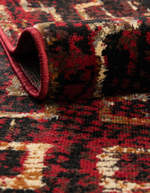 Burgundy 7' 1 x 7' 1 Saturn Round Area Rug Stain Resistant Easy Clean Classic Vintage Design Durable Carpet for Affordable Home Interiors for Sale at Rug Engine