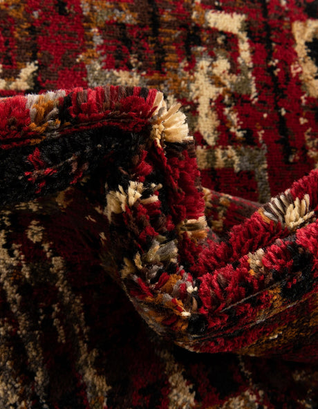 Burgundy 7' 1 x 7' 1 Saturn Round Area Rug Stain Resistant Easy Clean Classic Vintage Design Durable Carpet for Affordable Home Interiors for Sale at Rug Engine