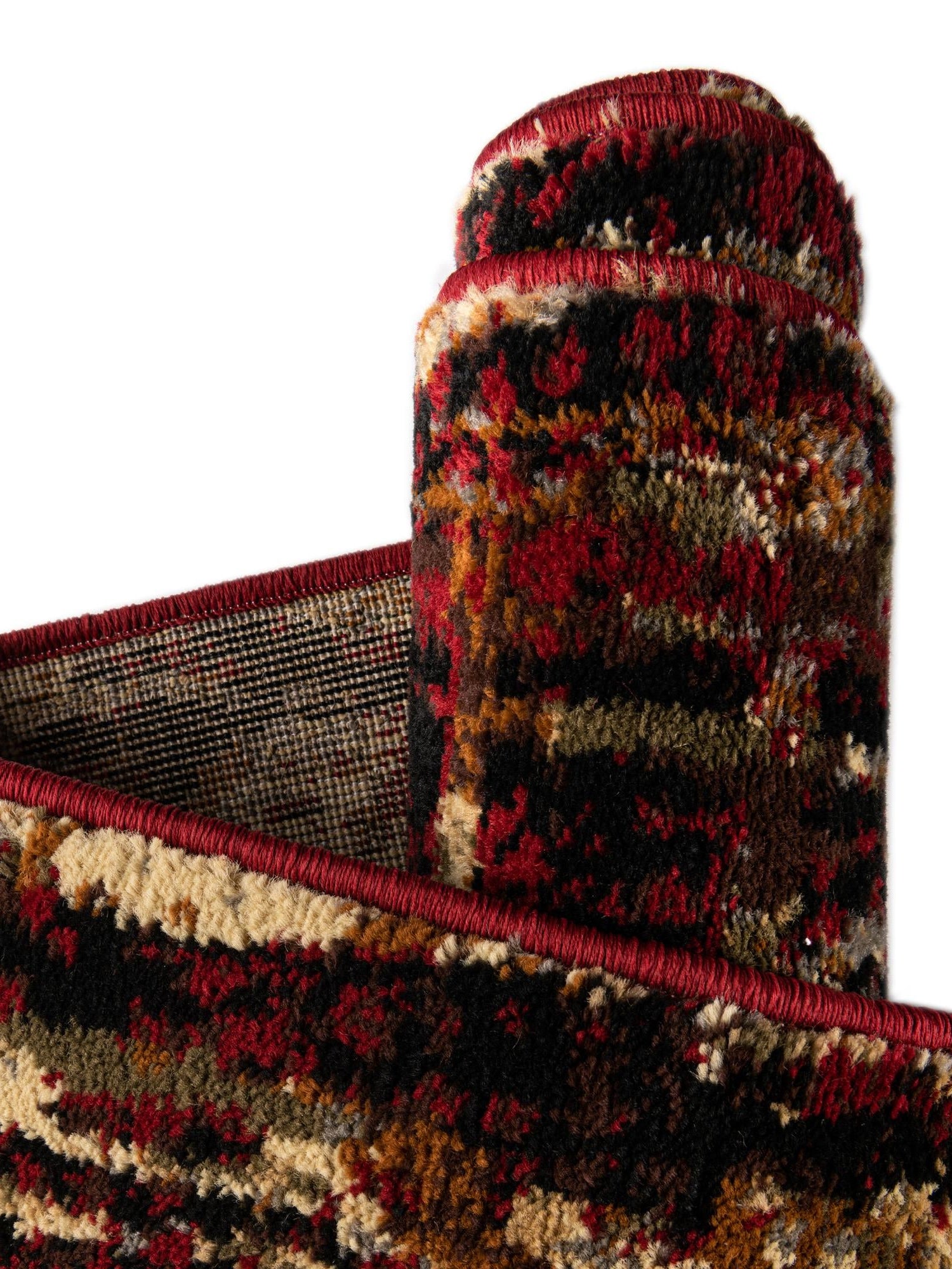 Burgundy 7' 10 x 7' 10 Saturn Round Area Rug Stain Resistant Easy Clean Classic Vintage Design Durable Carpet for Affordable Home Interiors for Sale at Rug Engine