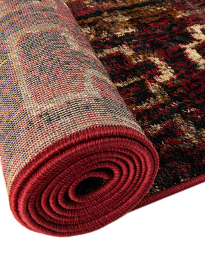 Burgundy 7' 1 x 7' 1 Saturn Round Area Rug Stain Resistant Easy Clean Classic Vintage Design Durable Carpet for Affordable Home Interiors for Sale at Rug Engine