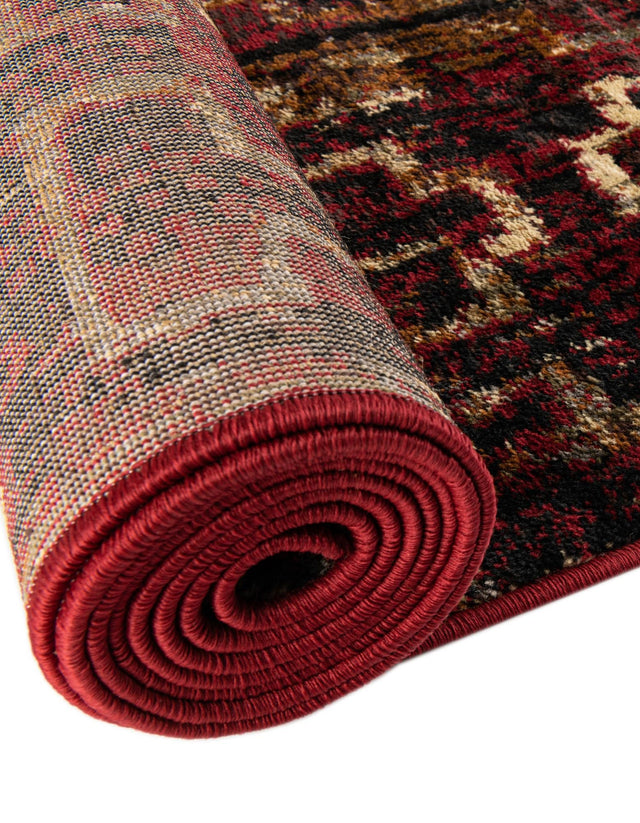 Burgundy 3' 1 x 3' 1 Saturn Round Area Rug Stain Resistant Easy Clean Classic Vintage Design Durable Carpet for Affordable Home Interiors for Sale at Rug Engine
