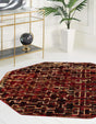 Burgundy 7' 10 x 7' 10 Saturn Octagon Area Rug Stain Resistant Easy Clean Classic Vintage Design Durable Carpet for Affordable Home Interiors for Sale at Rug Engine
