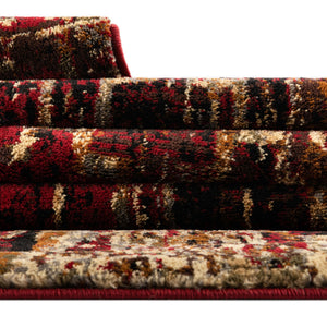 Burgundy 3' 1 x 3' 1 Saturn Octagon Area Rug Stain Resistant Easy Clean Classic Vintage Design Durable Carpet for Affordable Home Interiors for Sale at Rug Engine