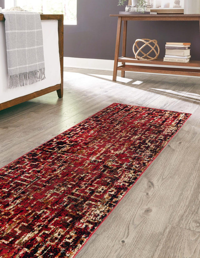 Burgundy 2' 7 x 14' 1 Saturn Runner Area Rug Stain Resistant Easy Clean Classic Vintage Design Durable Carpet for Affordable Home Interiors for Sale at Rug Engine