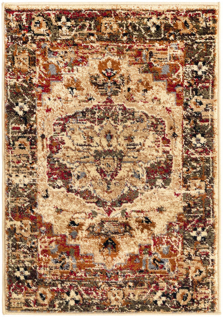 Cream 2' 2 x 3' Saturn Rectangle Area Rug Stain Resistant Easy Clean Classic Vintage Design Durable Carpet for Affordable Home Interiors for Sale at Rug Engine