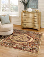 Cream 7' 10 x 7' 10 Saturn Square Area Rug Stain Resistant Easy Clean Classic Vintage Design Durable Carpet for Affordable Home Interiors for Sale at Rug Engine