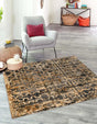 Blue 5' 3 x 5' 3 Saturn Square Area Rug Stain Resistant Easy Clean Classic Vintage Design Durable Carpet for Affordable Home Interiors for Sale at Rug Engine
