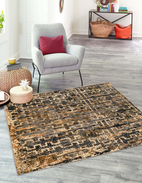 Blue 7' 10 x 7' 10 Saturn Square Area Rug Stain Resistant Easy Clean Classic Vintage Design Durable Carpet for Affordable Home Interiors for Sale at Rug Engine