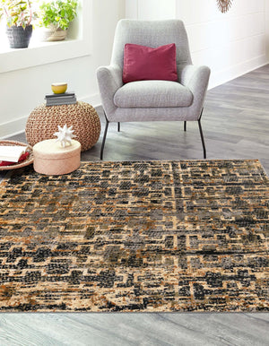 Blue 7' 10 x 7' 10 Saturn Square Area Rug Stain Resistant Easy Clean Classic Vintage Design Durable Carpet for Affordable Home Interiors for Sale at Rug Engine