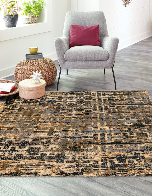 Blue 7' 10 x 7' 10 Saturn Square Area Rug Stain Resistant Easy Clean Classic Vintage Design Durable Carpet for Affordable Home Interiors for Sale at Rug Engine