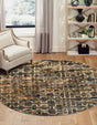 Blue 5' 3 x 5' 3 Saturn Round Area Rug Stain Resistant Easy Clean Classic Vintage Design Durable Carpet for Affordable Home Interiors for Sale at Rug Engine