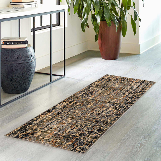 Blue 2' 7 x 14' Saturn Runner Area Rug Stain Resistant Easy Clean Classic Vintage Design Durable Carpet for Affordable Home Interiors for Sale at Rug Engine