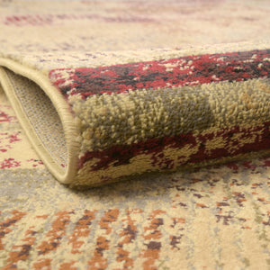 Multicolor 9' x 12' Saturn Rectangle Area Rug Stain Resistant Easy Clean Classic Vintage Design Durable Carpet for Affordable Home Interiors for Sale at Rug Engine