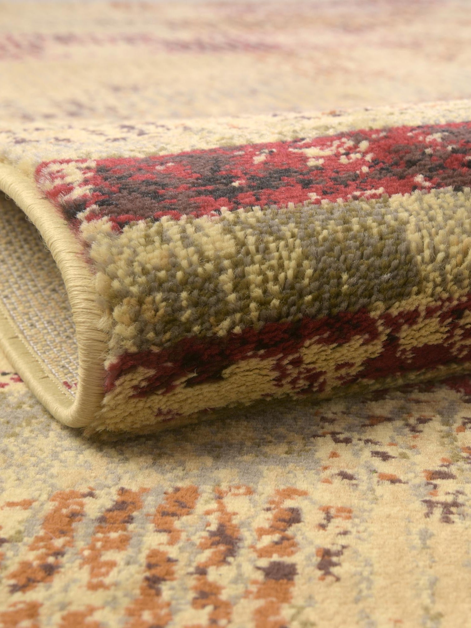Multicolor 6' x 9' Saturn Rectangle Area Rug Stain Resistant Easy Clean Classic Vintage Design Durable Carpet for Affordable Home Interiors for Sale at Rug Engine