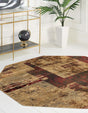 Multicolor 5' 3 x 5' 3 Saturn Octagon Area Rug Stain Resistant Easy Clean Classic Vintage Design Durable Carpet for Affordable Home Interiors for Sale at Rug Engine