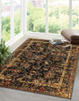 Black 2' x 3' 1 Saturn Rectangle Area Rug Stain Resistant Easy Clean Classic Vintage Design Durable Carpet for Affordable Home Interiors for Sale at Rug Engine