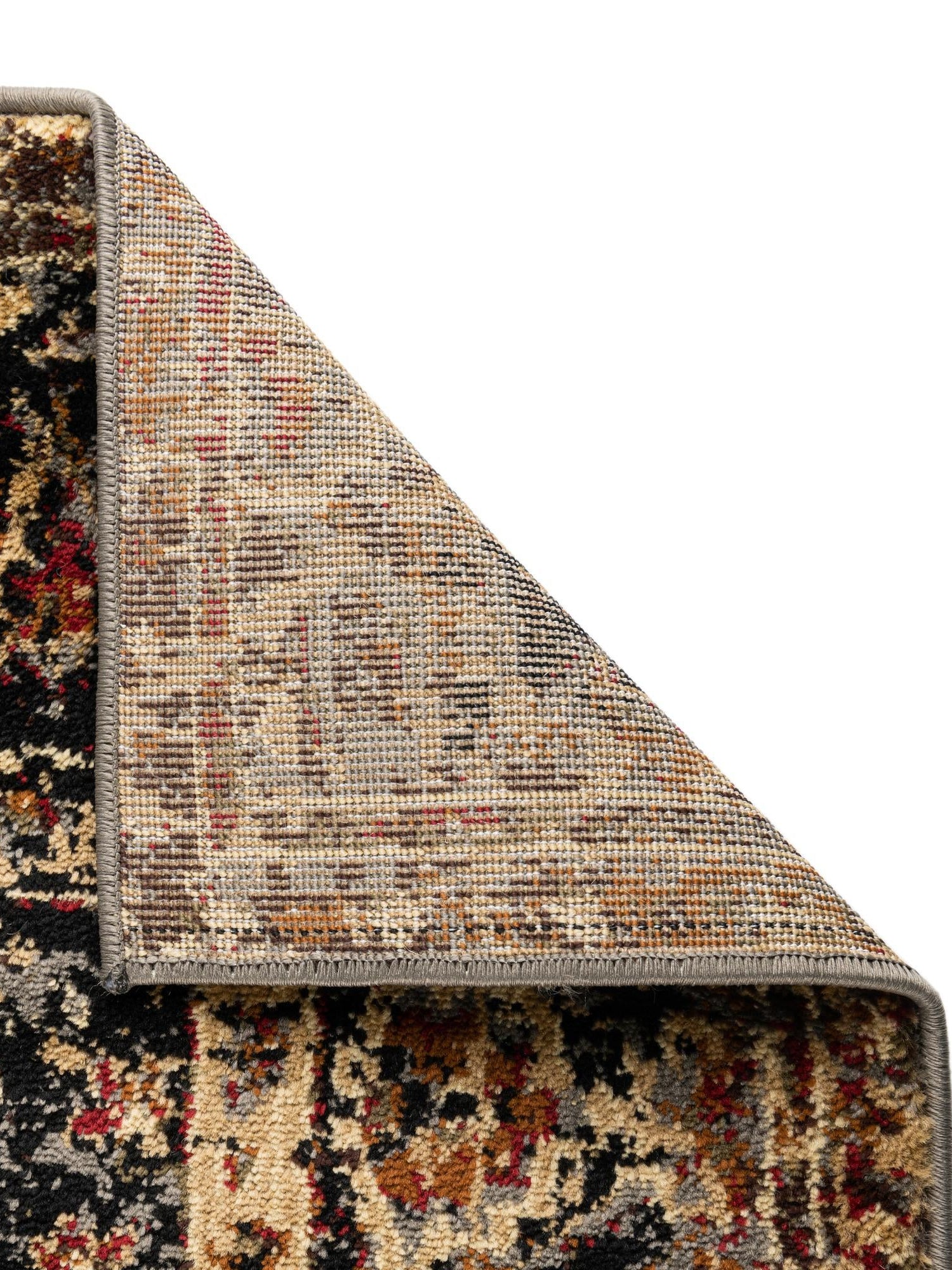 Black 6' 1 x 9' Saturn Rectangle Area Rug Stain Resistant Easy Clean Classic Vintage Design Durable Carpet for Affordable Home Interiors for Sale at Rug Engine