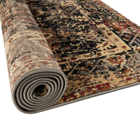 Black 10' x 14' 1 Saturn Rectangle Area Rug Stain Resistant Easy Clean Classic Vintage Design Durable Carpet for Affordable Home Interiors for Sale at Rug Engine