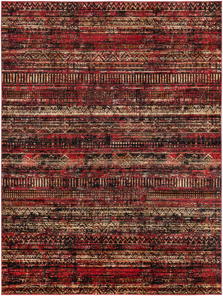 Burgundy 9' x 12' Saturn Rectangle Area Rug Stain Resistant Easy Clean Classic Vintage Design Durable Carpet for Affordable Home Interiors for Sale at Rug Engine