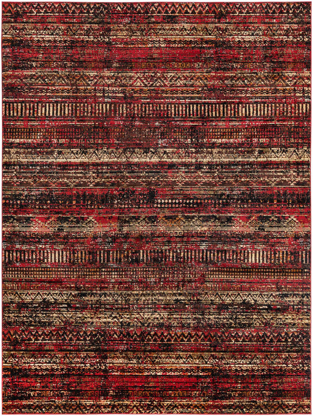 Burgundy 9' x 12' Saturn Rectangle Area Rug Stain Resistant Easy Clean Classic Vintage Design Durable Carpet for Affordable Home Interiors for Sale at Rug Engine