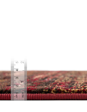 Burgundy 4' 1 x 6' 1 Saturn Rectangle Area Rug Stain Resistant Easy Clean Classic Vintage Design Durable Carpet for Affordable Home Interiors for Sale at Rug Engine