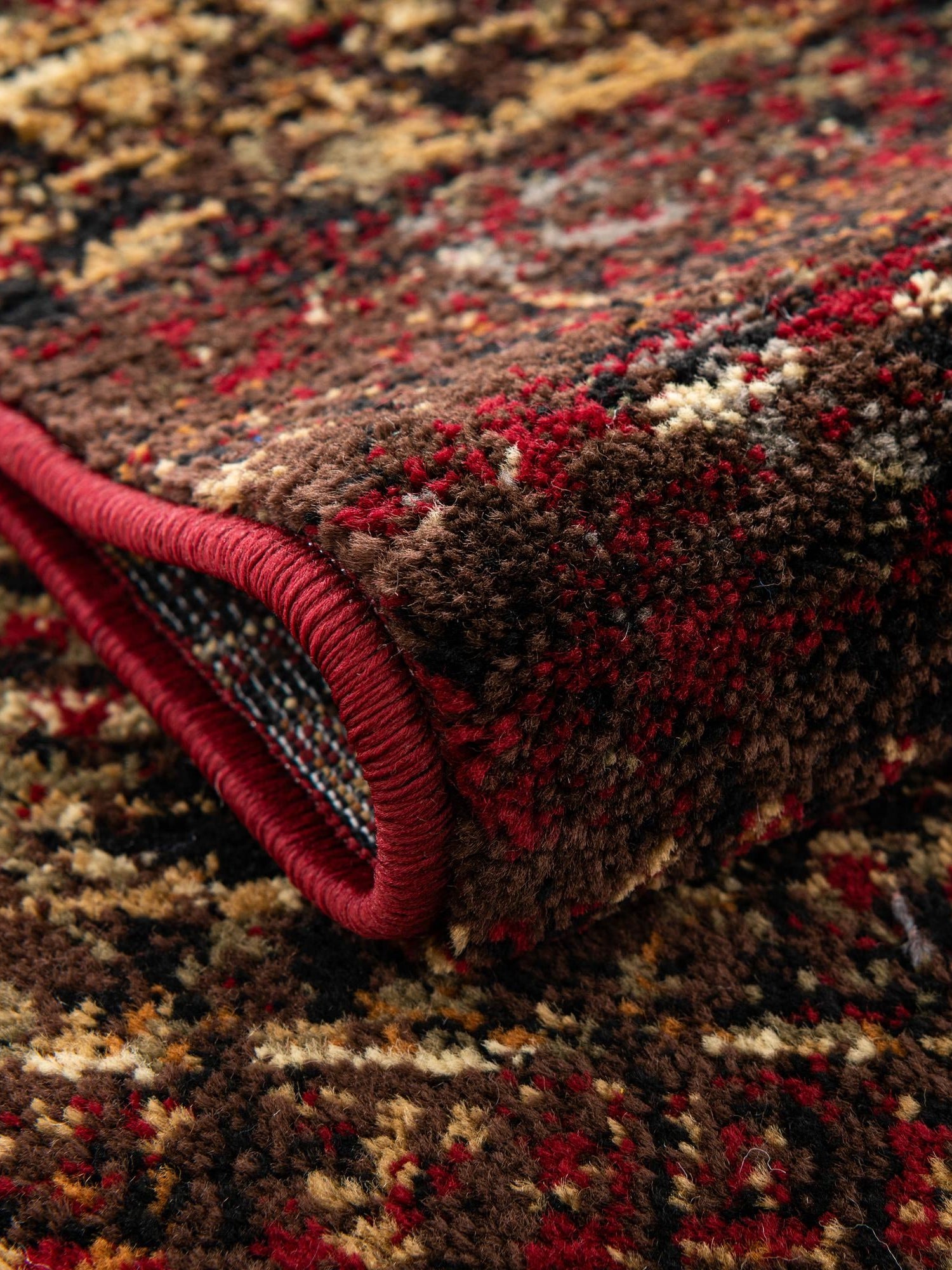 Burgundy 4' 1 x 6' 1 Saturn Rectangle Area Rug Stain Resistant Easy Clean Classic Vintage Design Durable Carpet for Affordable Home Interiors for Sale at Rug Engine
