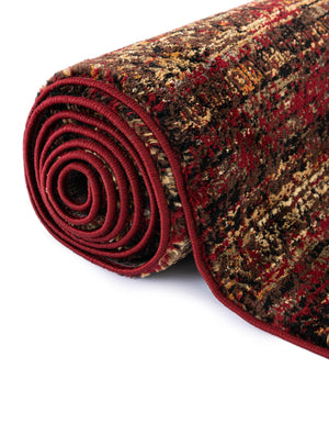Burgundy 7' 10 x 7' 10 Saturn Square Area Rug Stain Resistant Easy Clean Classic Vintage Design Durable Carpet for Affordable Home Interiors for Sale at Rug Engine