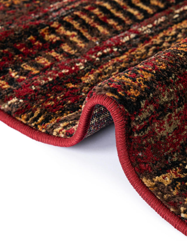 Burgundy 7' 10 x 7' 10 Saturn Round Area Rug Stain Resistant Easy Clean Classic Vintage Design Durable Carpet for Affordable Home Interiors for Sale at Rug Engine