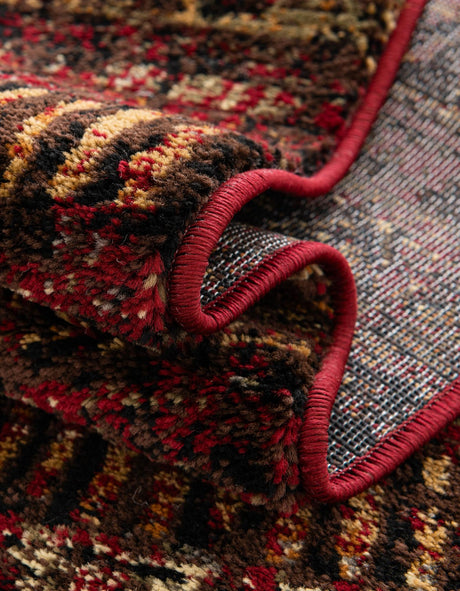 Burgundy 3' 1 x 3' 1 Saturn Octagon Area Rug Stain Resistant Easy Clean Classic Vintage Design Durable Carpet for Affordable Home Interiors for Sale at Rug Engine