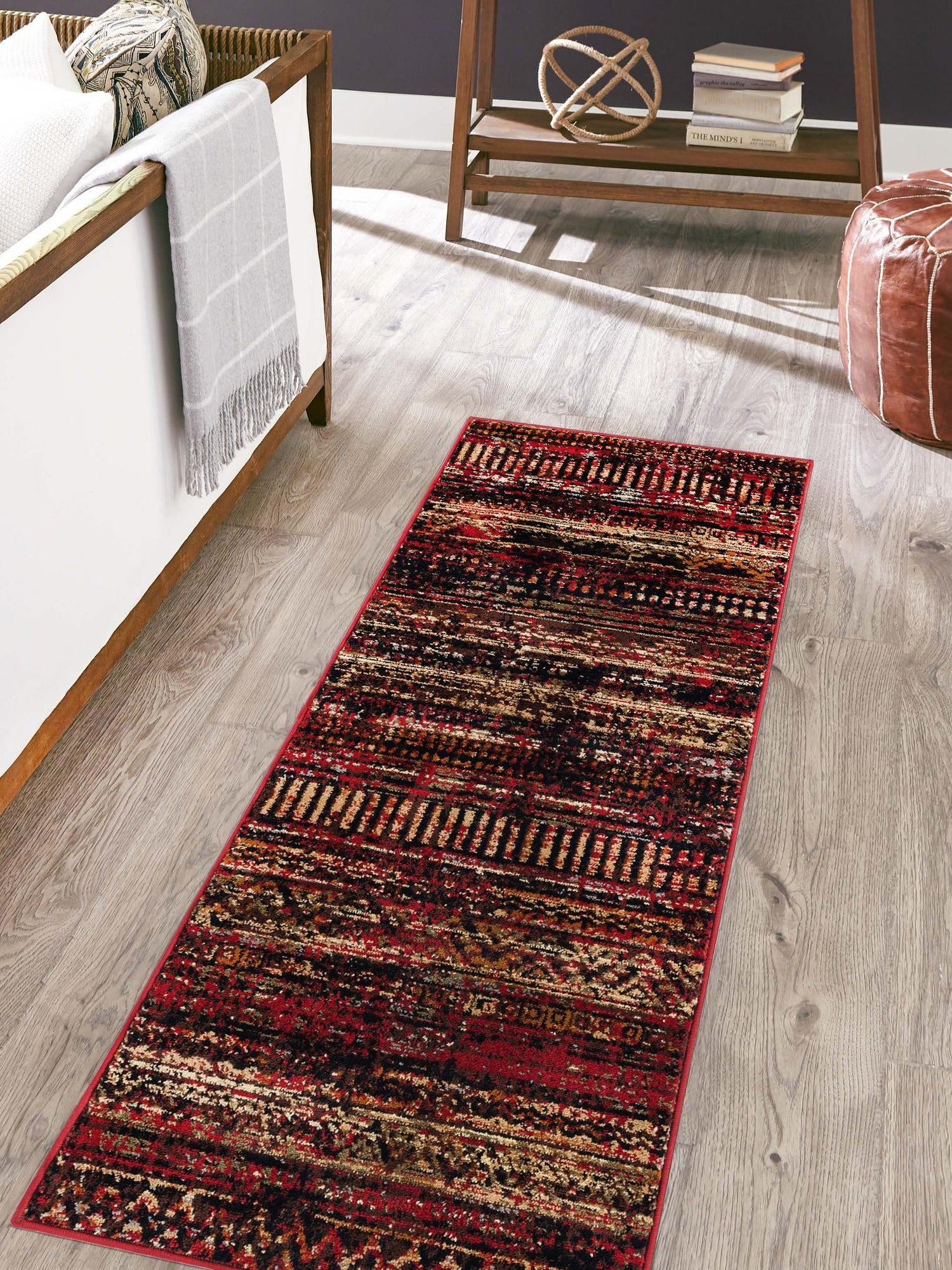Burgundy 2' x 9' Saturn Runner Area Rug Stain Resistant Easy Clean Classic Vintage Design Durable Carpet for Affordable Home Interiors for Sale at Rug Engine