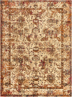 Beige Cream 9' x 12' Saturn Rectangle Area Rug Stain Resistant Easy Clean Classic Vintage Design Durable Carpet for Affordable Home Interiors for Sale at Rug Engine