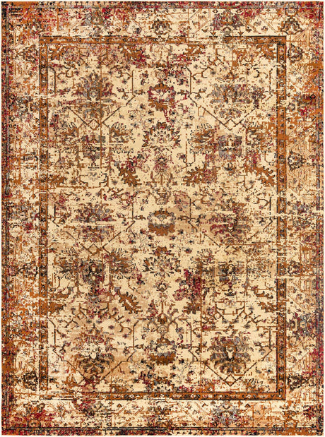 Beige Cream 9' x 12' Saturn Rectangle Area Rug Stain Resistant Easy Clean Classic Vintage Design Durable Carpet for Affordable Home Interiors for Sale at Rug Engine