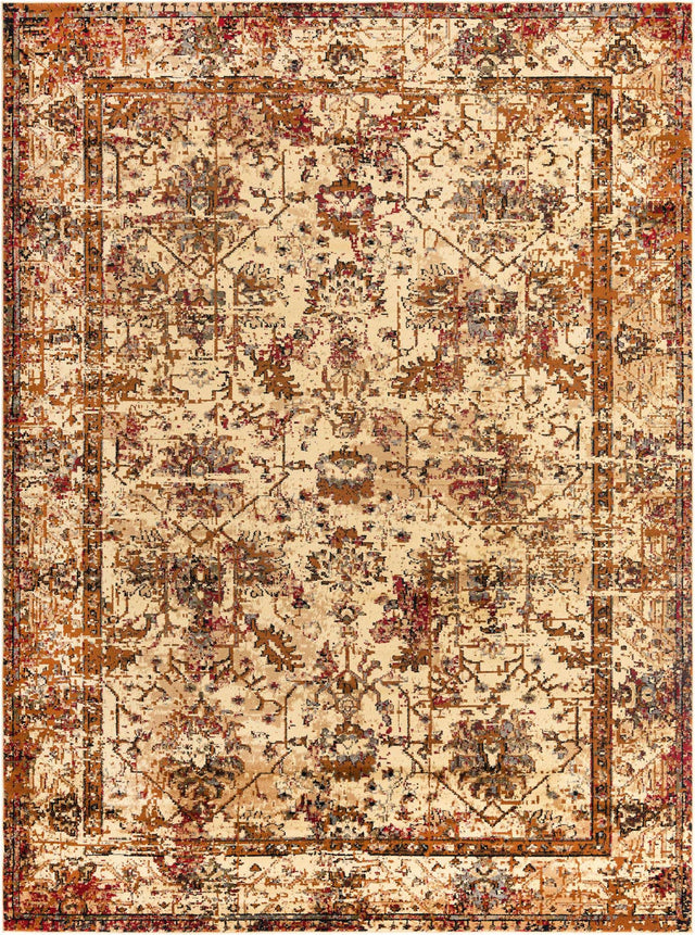 Beige Cream 9' x 12' Saturn Rectangle Area Rug Stain Resistant Easy Clean Classic Vintage Design Durable Carpet for Affordable Home Interiors for Sale at Rug Engine