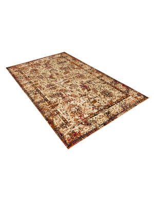 Beige Cream 6' 1 x 9' Saturn Rectangle Area Rug Stain Resistant Easy Clean Classic Vintage Design Durable Carpet for Affordable Home Interiors for Sale at Rug Engine