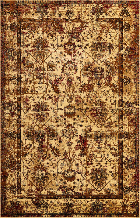Beige Cream 5' 3 x 8' Saturn Rectangle Area Rug Stain Resistant Easy Clean Classic Vintage Design Durable Carpet for Affordable Home Interiors for Sale at Rug Engine