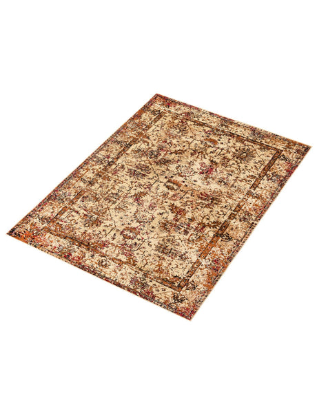 Beige Cream 4' 1 x 6' 1 Saturn Rectangle Area Rug Stain Resistant Easy Clean Classic Vintage Design Durable Carpet for Affordable Home Interiors for Sale at Rug Engine