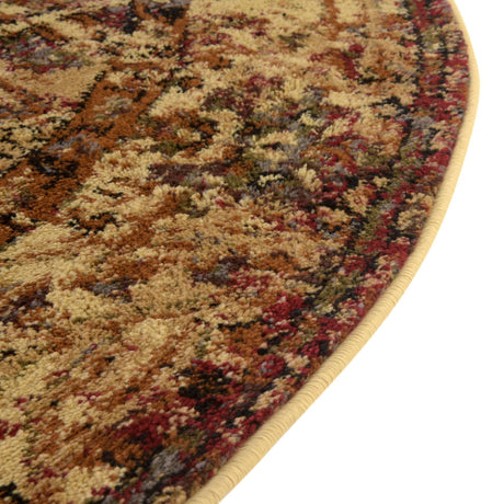 Beige Cream 5' 3 x 5' 3 Saturn Round Area Rug Stain Resistant Easy Clean Classic Vintage Design Durable Carpet for Affordable Home Interiors for Sale at Rug Engine