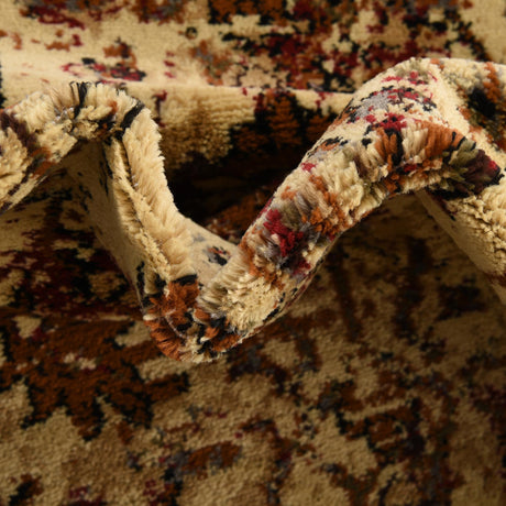 Beige Cream 5' 3 x 5' 3 Saturn Round Area Rug Stain Resistant Easy Clean Classic Vintage Design Durable Carpet for Affordable Home Interiors for Sale at Rug Engine