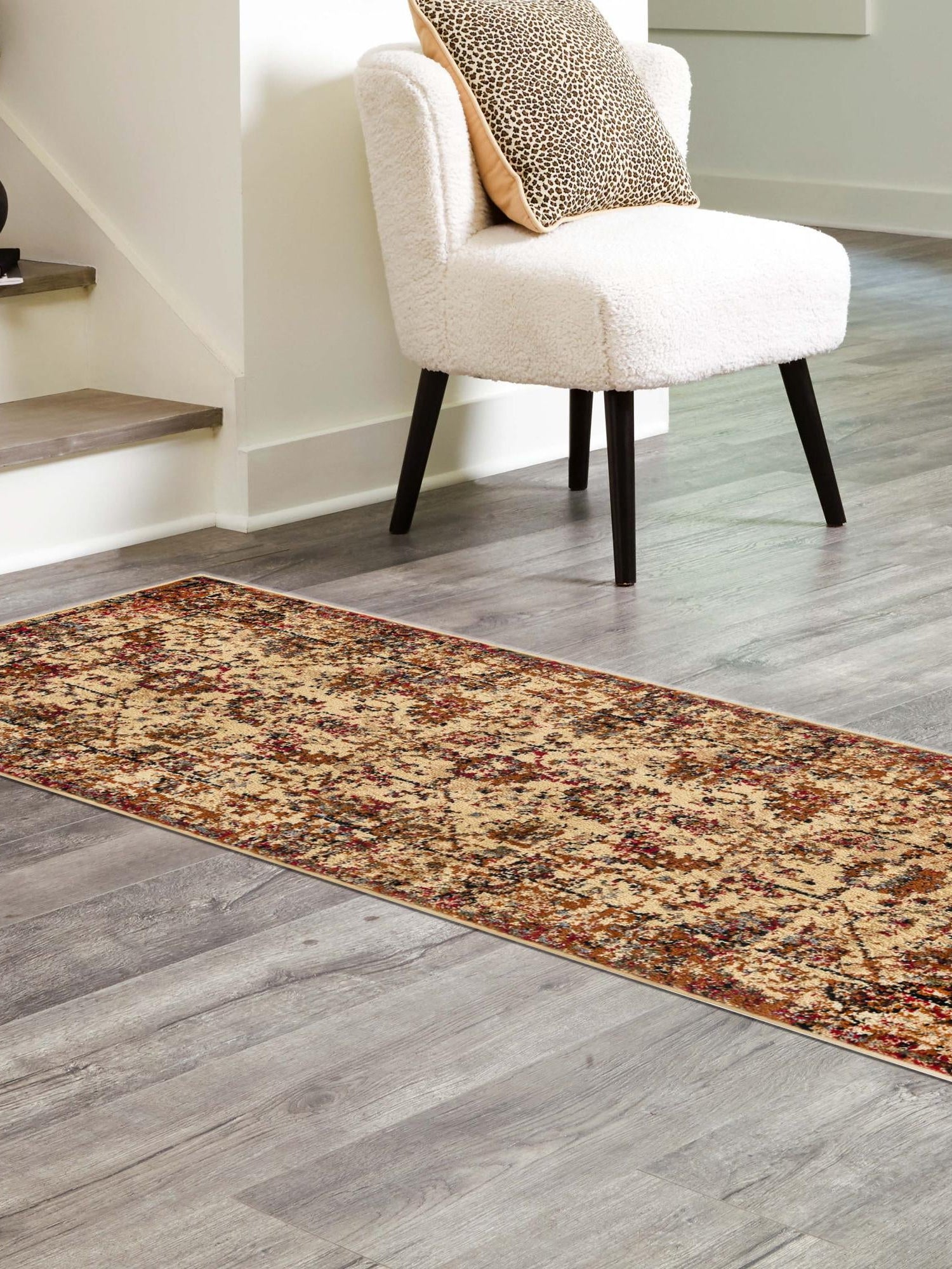 Beige Cream 2' x 9' Saturn Runner Area Rug Stain Resistant Easy Clean Classic Vintage Design Durable Carpet for Affordable Home Interiors for Sale at Rug Engine