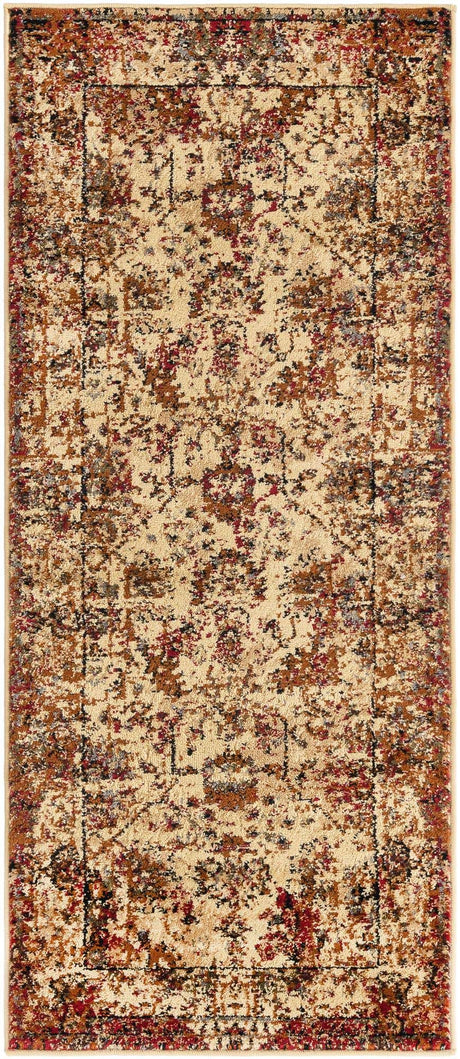 Beige Cream 2' x 5' 1 Saturn Runner Area Rug Stain Resistant Easy Clean Classic Vintage Design Durable Carpet for Affordable Home Interiors for Sale at Rug Engine