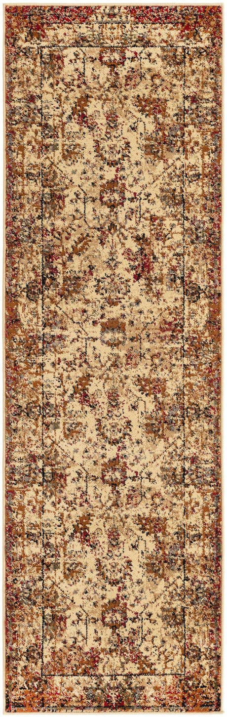 Beige Cream 2' x 7' 1 Saturn Runner Area Rug Stain Resistant Easy Clean Classic Vintage Design Durable Carpet for Affordable Home Interiors for Sale at Rug Engine