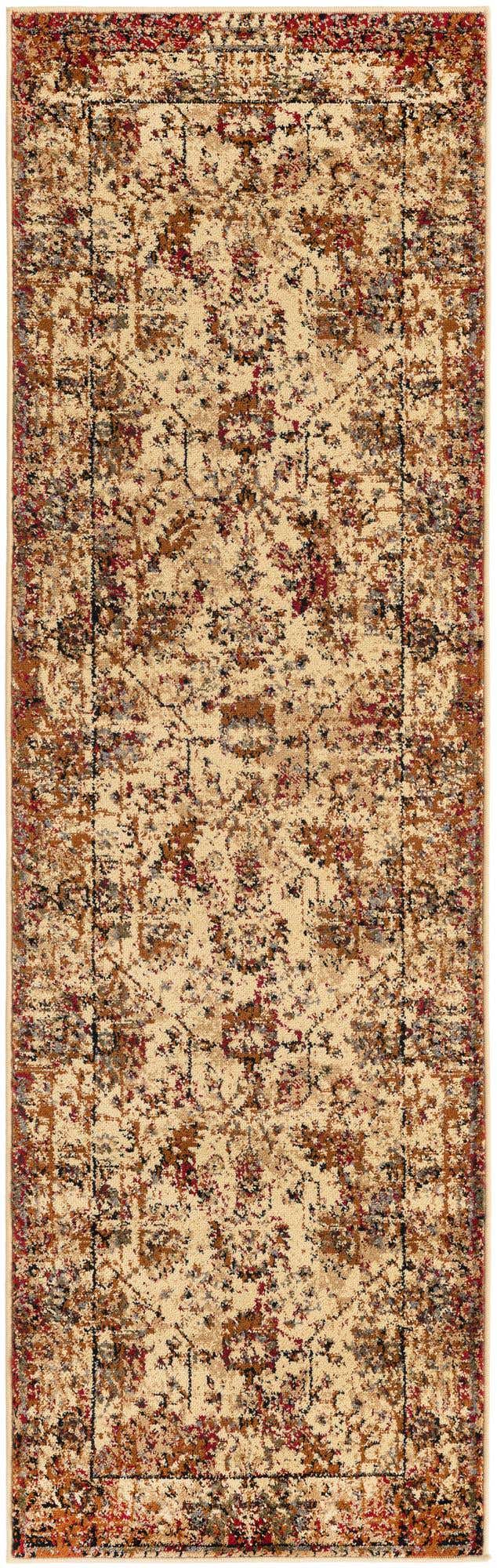 Beige Cream 2' x 7' 1 Saturn Runner Area Rug Stain Resistant Easy Clean Classic Vintage Design Durable Carpet for Affordable Home Interiors for Sale at Rug Engine
