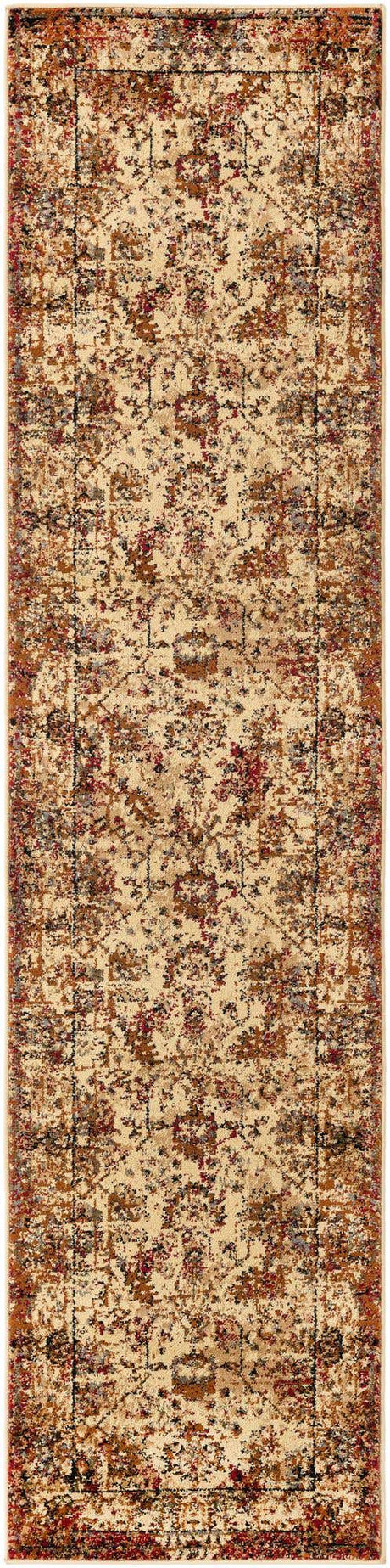 Beige Cream 2' x 9' Saturn Runner Area Rug Stain Resistant Easy Clean Classic Vintage Design Durable Carpet for Affordable Home Interiors for Sale at Rug Engine