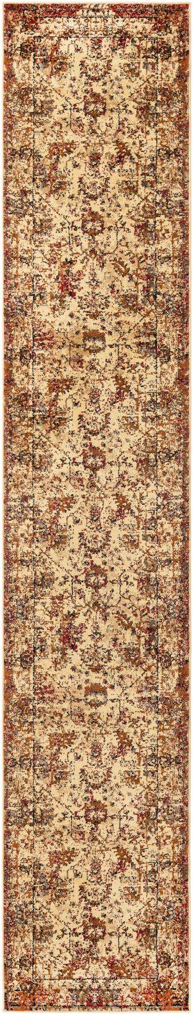 Beige Cream 2' 2 x 12' Saturn Runner Area Rug Stain Resistant Easy Clean Classic Vintage Design Durable Carpet for Affordable Home Interiors for Sale at Rug Engine