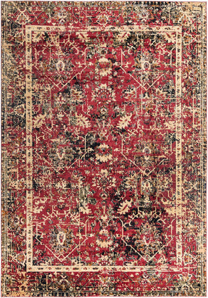 Burgundy 10' x 14' 1 Saturn Rectangle Area Rug Stain Resistant Easy Clean Classic Vintage Design Durable Carpet for Affordable Home Interiors for Sale at Rug Engine