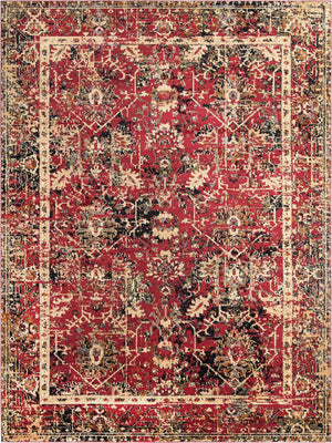 Burgundy 9' x 12' Saturn Rectangle Area Rug Stain Resistant Easy Clean Classic Vintage Design Durable Carpet for Affordable Home Interiors for Sale at Rug Engine