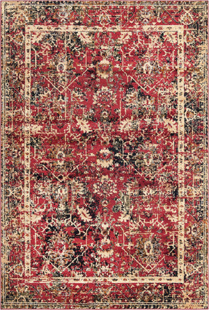 Burgundy 6' 1 x 9' Saturn Rectangle Area Rug Stain Resistant Easy Clean Classic Vintage Design Durable Carpet for Affordable Home Interiors for Sale at Rug Engine